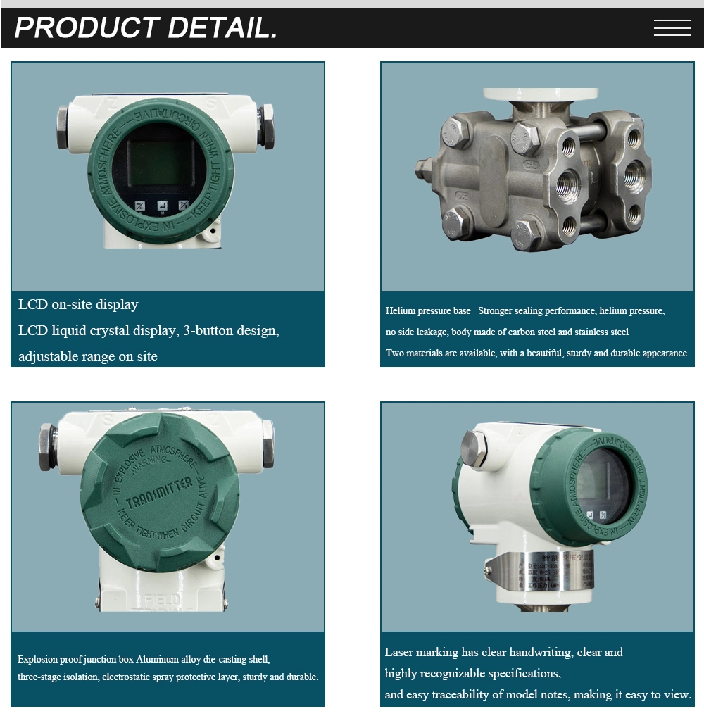 0.075% Precision Digital Differential Pressure Transmitter for Liquid Gas Steam