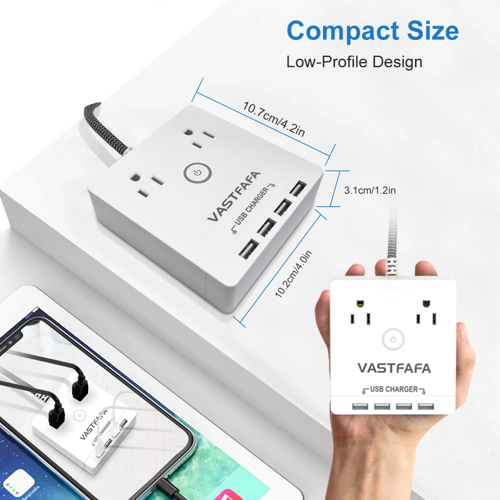 USA Smart Portable Desktop Charging Station with Flat Plug