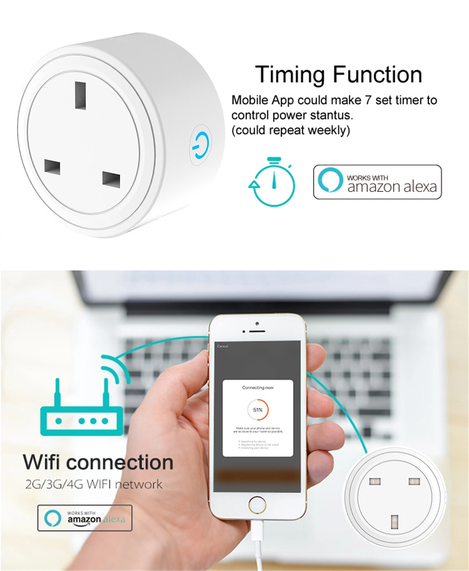 UK Standard WiFi Smart Power Socket Wireless Remote Control