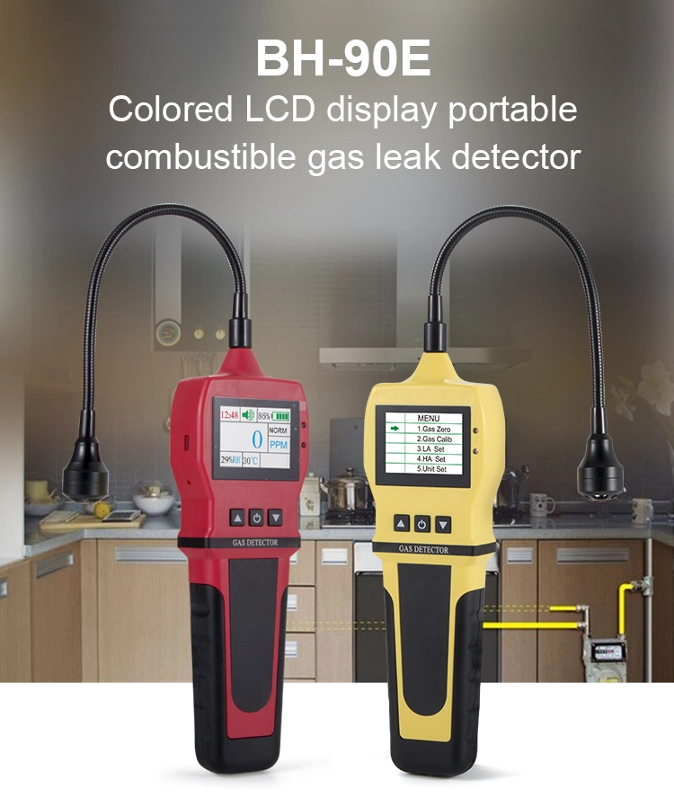 Industrial Portable LCD Display Gas Leak Detector for CH4/C3h8/H2