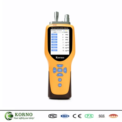 Rilevatore portatile di qualità dell'aria IP66, rilevatore multigas, rilevatore di particelle di gas/polvere 6 in 1/Co/No2/So2/CO2/Pm2,5/Pm10