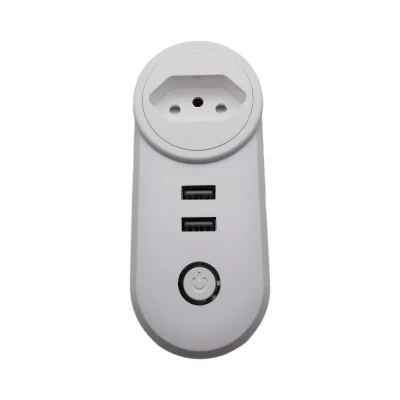 UK/USA/UE/Brasile/Svizzera Smart Home Plug Presa per telecomando WiFi senza fili Supporto per controllo vocale Alexa Google Home con 2USB